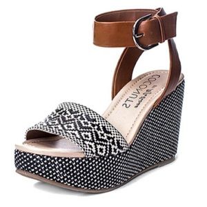 Coconuts Lucie Raffia ankle wedge, size 9, NWT!